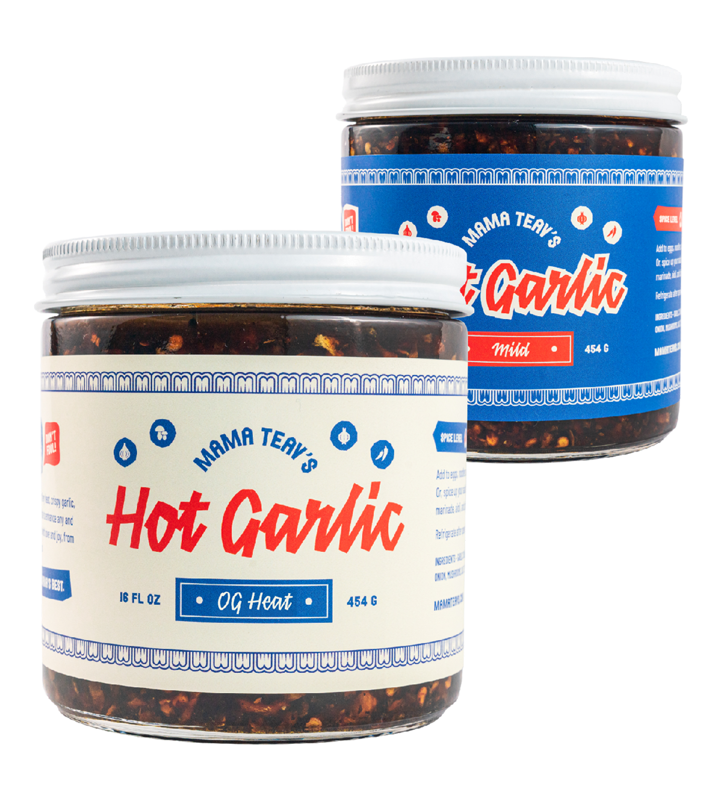 6oz jar of Mama Teav's OG Hot Garlic Chili Crisp