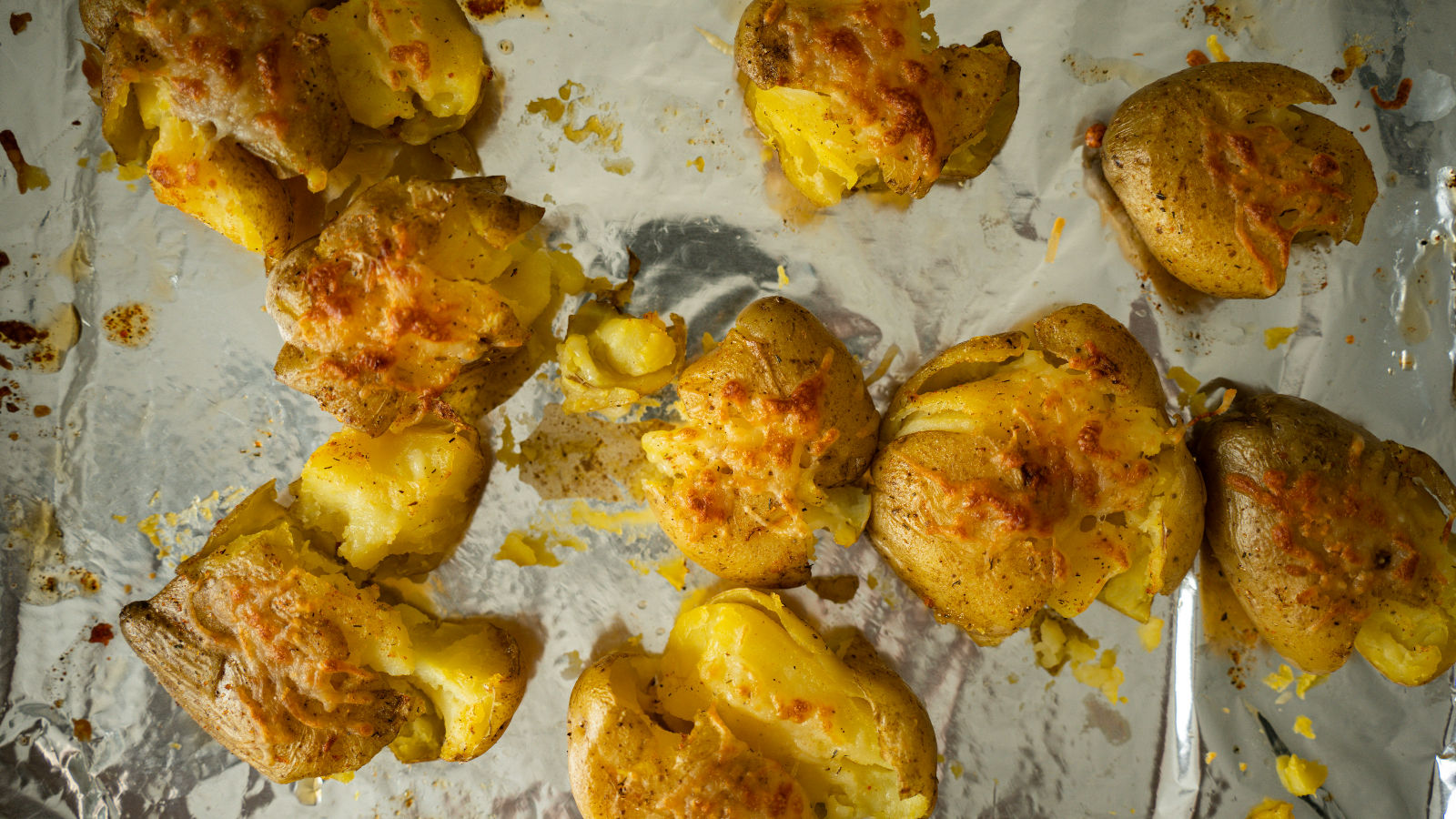 Crispy Smashed Potatoes with Garlic Chili Oil