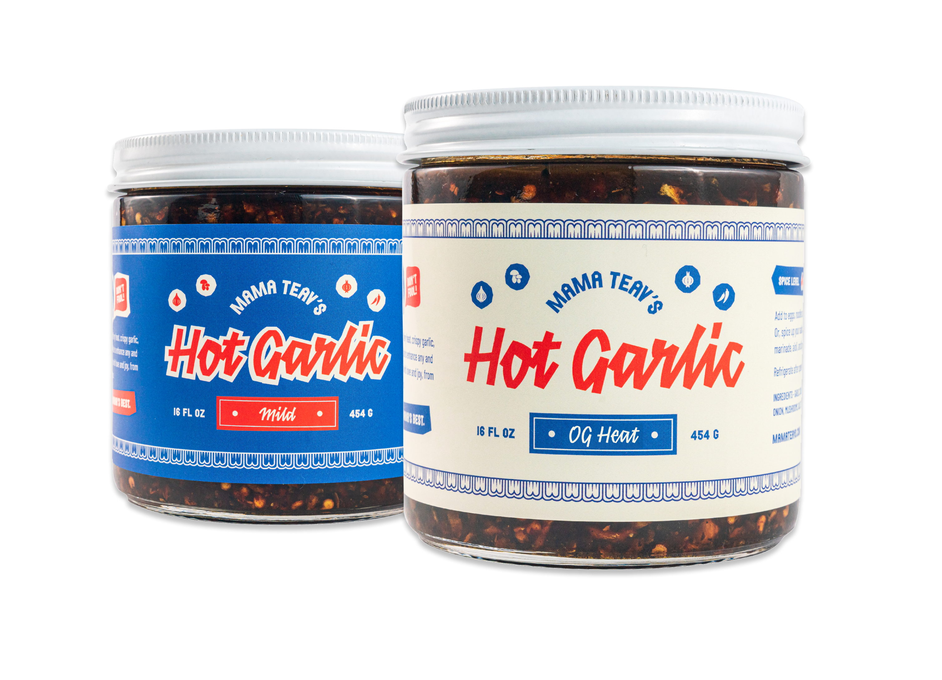 6oz jar of Mama Teav's OG Hot Garlic Chili Crisp