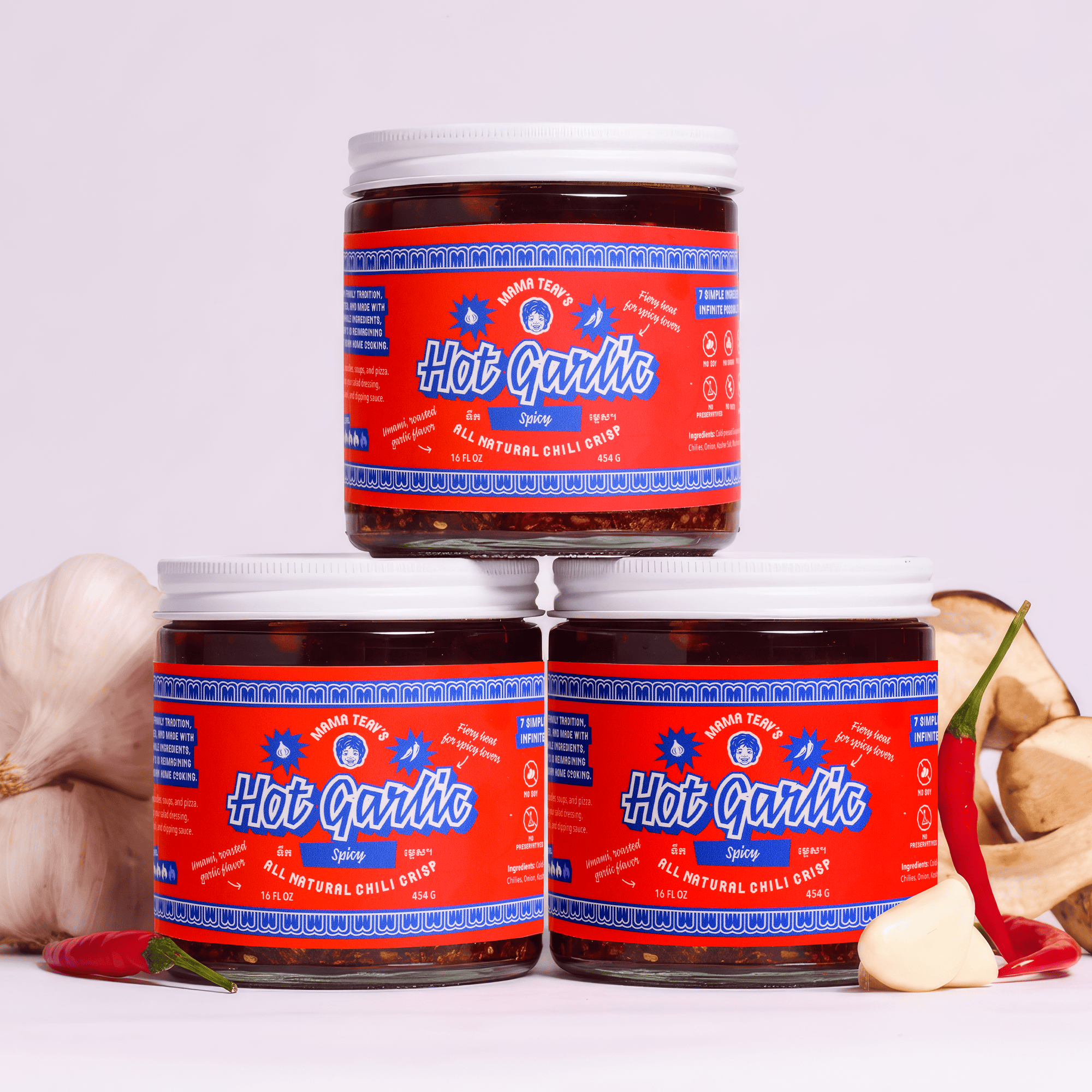 Spicy Hot Garlic Chili Crisp (16oz)